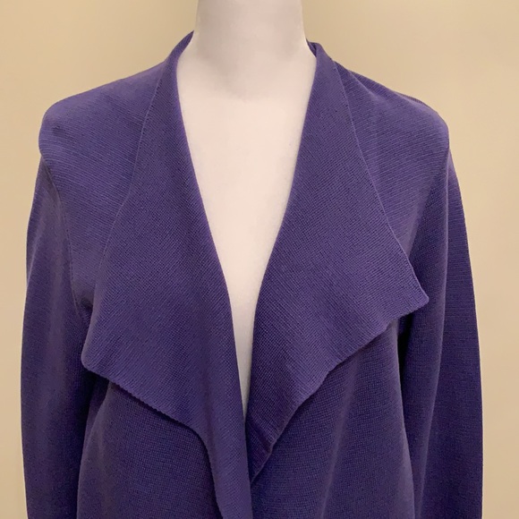 Eileen Fisher Silk and Cotton Knit Open Front Jacket. Never worn.Petite … - Picture 4 of 8